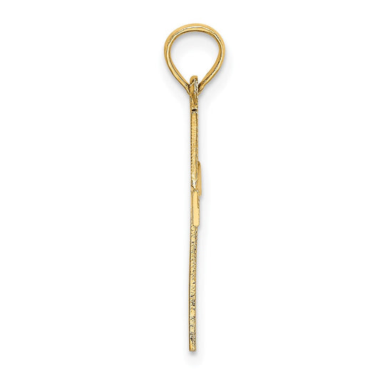 14K Textured Cross with Flared Tips Charm