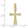 14K Textured Cross with Flared Tips Charm
