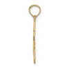 14K Polished and Textured Star Of David and Cross Charm