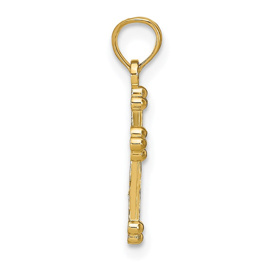 14k Diamond-cut Cross Pendant