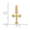 14k Diamond-cut Cross Pendant