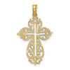 14K Cut-Out Scroll Framed Cross Charm