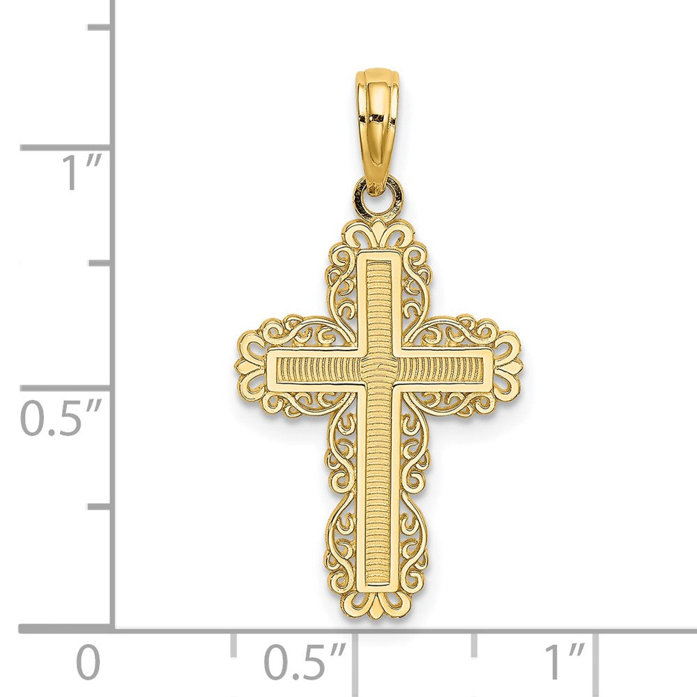 Gold Filigree Cross Pendant