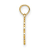 14K Praying Hands and Cross On Scalloped Round Disc Charm