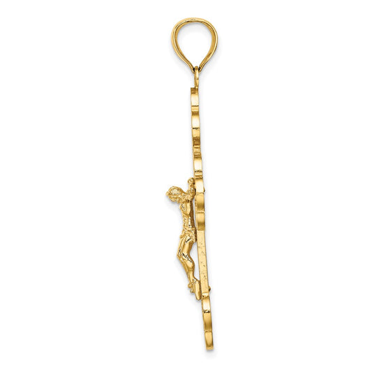 14K Crucifix with Budded Tips Charm