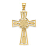 14K Cut-Out Crucifix with Center Circle Charm
