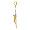 14K Textured Cut-Out Crucifix with Budded Tips Charm