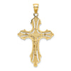14K Textured Cut-Out Crucifix with Budded Tips Charm