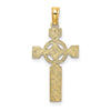 14K Textured Celtic Cross with Eternity Circle Charm