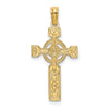 14K Textured Celtic Cross with Eternity Circle Charm