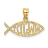 14K WWJD Ichthus Fish Charm