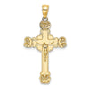 14K Crucifix with Sunburst Charm