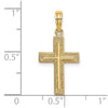 14K Cross with Textured Border Design Charm