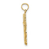 14K Stick Cross with Lace Trim Charm