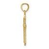 14K Cross with Budded Tip Edges Charm