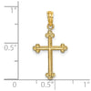 14K Cross with Budded Tip Edges Charm