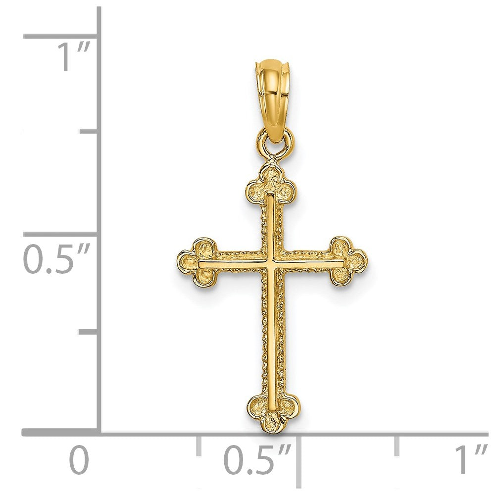 14K Cross with Budded Tip Edges Charm