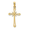 14K Polished with -X- Center Cross Charm