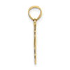 14K Polished and Textured Cross Charm