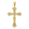 14K Textured Crucifix Charm