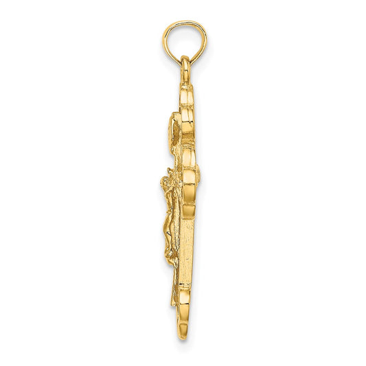 14K Crucifix with Budded Tips Charm