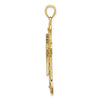 14K Cut-Out Floral Cross Pendant