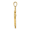 14K Textured Budded Cross Charm
