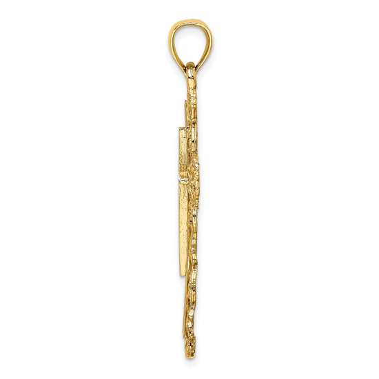 14K Cross with Lace Trim Charm