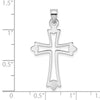 14K White Gold Polished and Cut-Out Cross Charm