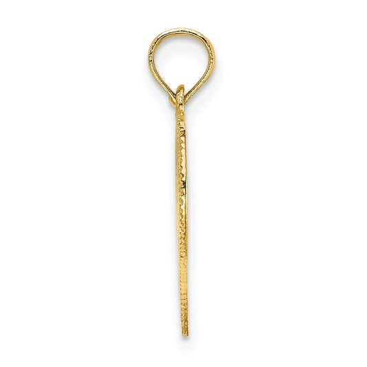 14K Polished Angel In Heart Charm