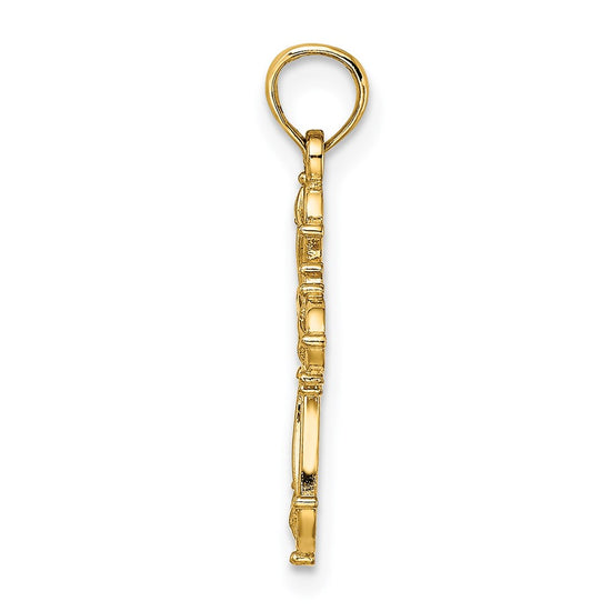 14K Cut-Out Fancy Cross Charm