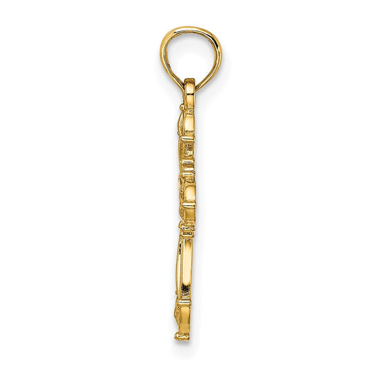 14K Cut-Out Fancy Cross Charm
