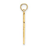 14K Diamond-cut Block Cross  Charm
