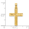 14K Diamond-cut Block Cross  Charm