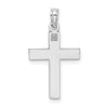 14K White Gold Diamond-cut Block Cross  Charm