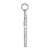 14K White Gold 3-D Polished Cross Charm