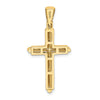 Gold Beveled Latin Cross Pendant