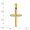 Gold Beveled Latin Cross Pendant