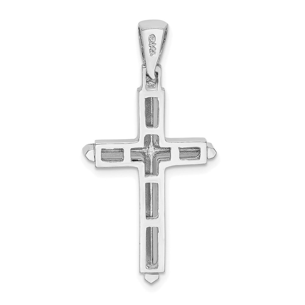 Gold Beveled Latin Cross Pendant