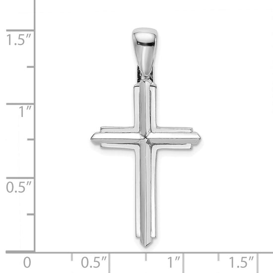 Gold Beveled Latin Cross Pendant