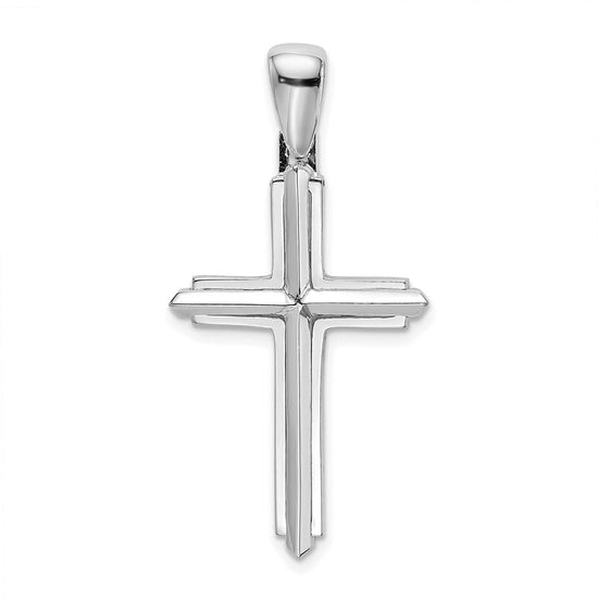 Gold Beveled Latin Cross Pendant