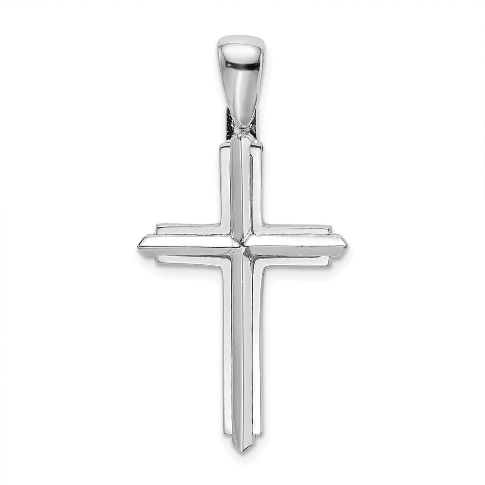 Gold Beveled Latin Cross Pendant