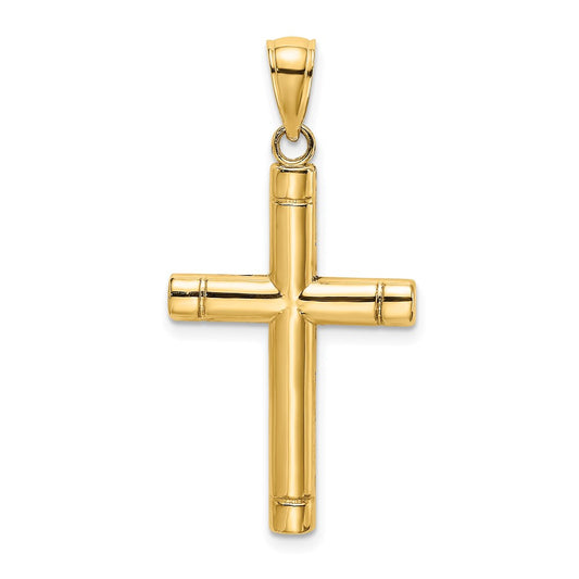 Gold Beveled Latin Cross Pendant