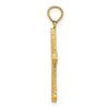 14K Solid Beaded Cross Charm