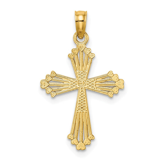 Gold Heart Cross Pendant