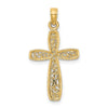 14K Cross with Filigree Center Charm