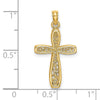 14K Cross with Filigree Center Charm