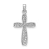 14K White Gold Cross with Filigree Center Charm