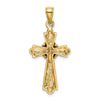 14K Polished -X- Center Cross Charm