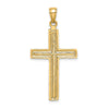14K Polished Beaded Cross Charm